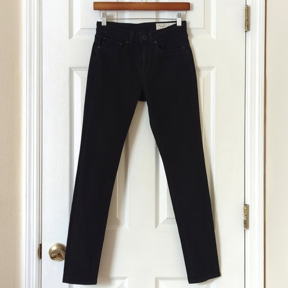 Rag & Bone Cate Classic Mid Rise Ankle Length Skinny Jeans No Fade Black 25 - Picture 1 of 15